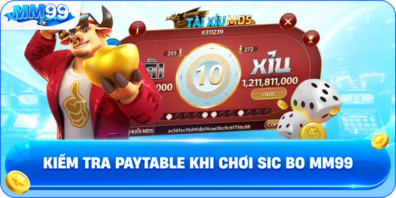 Kiểm Tra Paytable Khi Chơi Sic Bo MM99