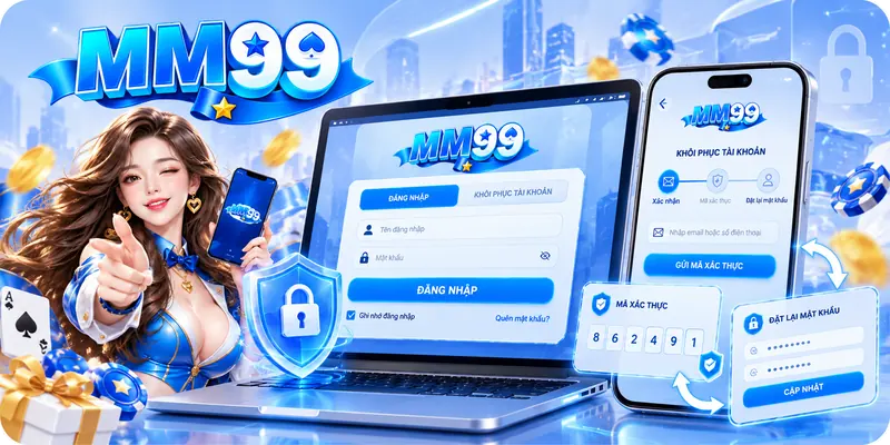 Màn hình đăng nhập và khôi phục tài khoản MM99